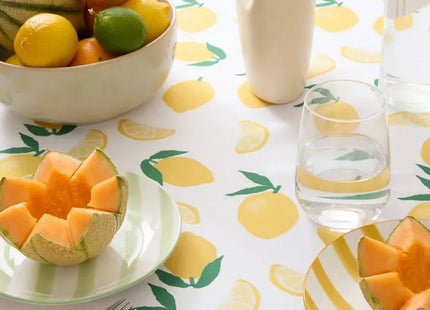 Mantel frutal de 240x140 cm, amarillo con estampado de limones - 163930B3