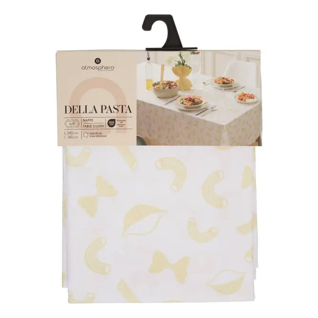 Mantel "Della Pasta" 240x140cm amarillo con estampado de pasta - 163930B4