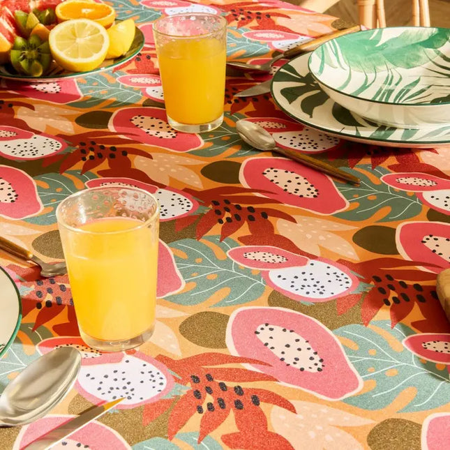Mantel "Tropical" de 240x140 cm, con estampado tropical - 163930D4