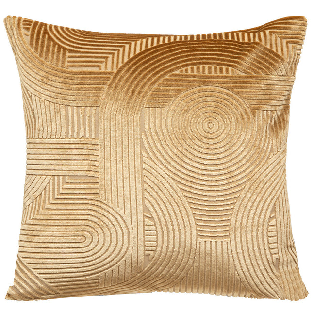 Funda de almohada "Atelier" de terciopelo ocre 40x40cm - 164007J