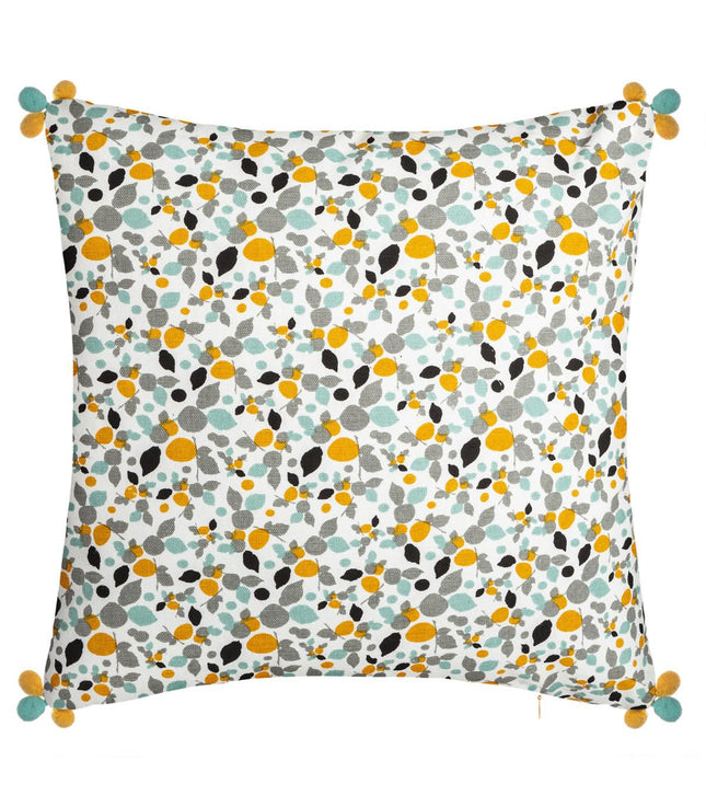 Funda de almohada chenille Razzo y pompones 40x40 - 164009A