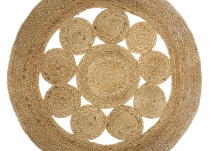 Alfombra redonda "Esra" de yute con motivo calado D80 - 164013