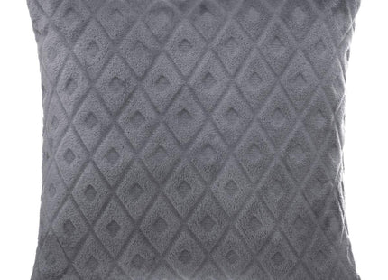 Almohada "Losanges" 3D con motivo relieve 40x40cm Gris oscuro - 164043L