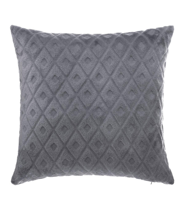 Almohada "Losanges" 3D con motivo relieve 40x40cm Gris oscuro - 164043L