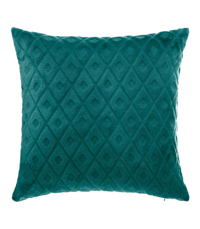 Almohada "Losanges" 3D con motivo relieve 40x40cm azul canario - 164043Q