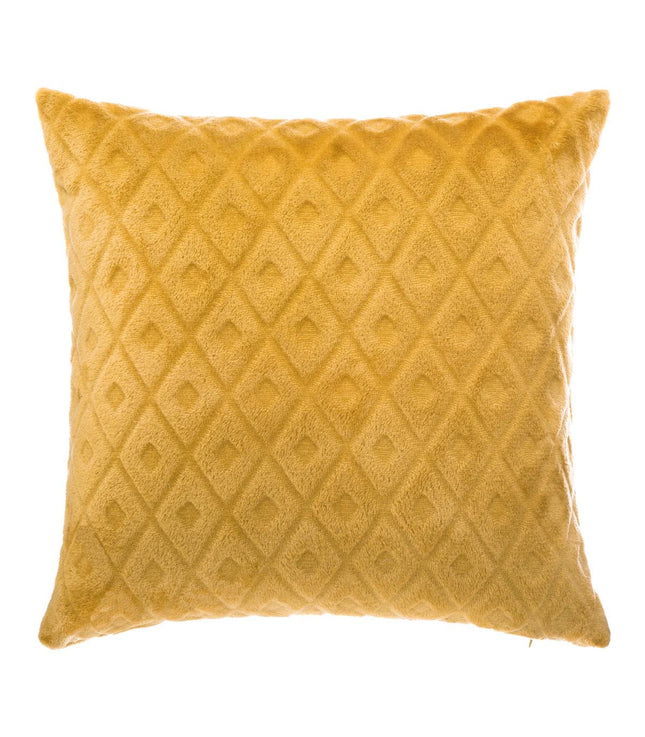 Almohada "Losanges" 3D con motivo relieve 40x40 amarillo - 164043R