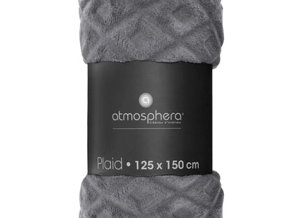 Frazada "Losange" 3D cuadros de diamantes 180x230cm gris pizarra - 164045L