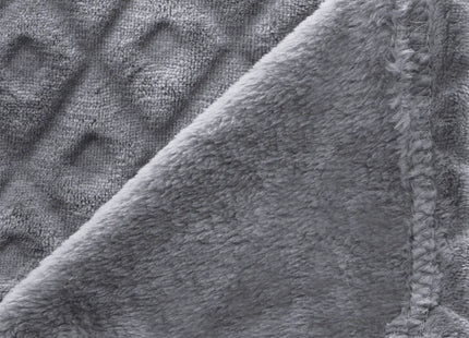 Frazada "Losange" 3D cuadros de diamantes 180x230cm gris pizarra - 164045L