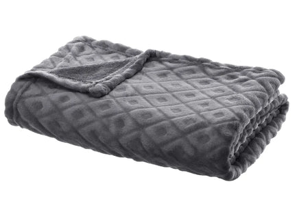 Frazada "Losange" 3D cuadros de diamantes 125x150cm gris pizarra - 164044L