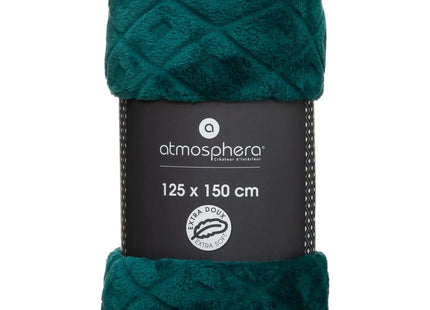 Frazada "Losange" 3D cuadros de diamantes 180x230cm azul pato - 164045Q