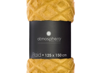 Frazada "Losange" 3D cuadros de diamantes 125x150cm amarillo - 164044R