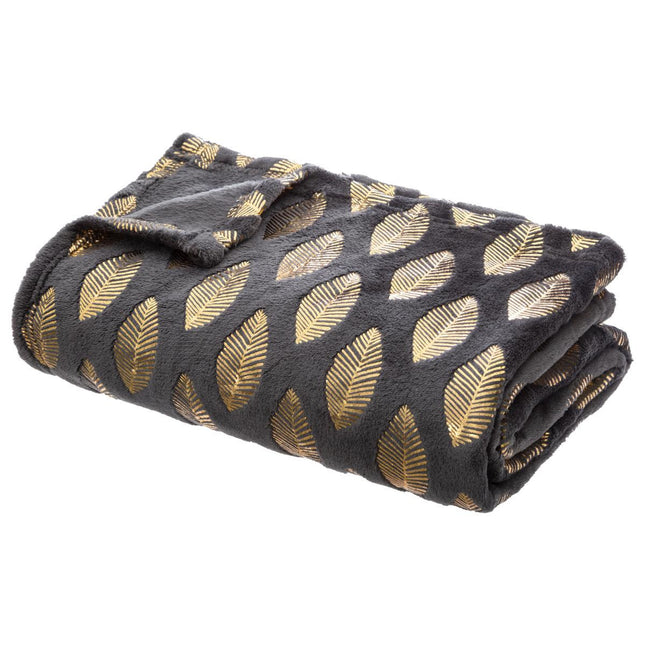 Frazada Franela motivo dorado 150x125cm - 164051