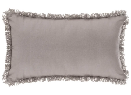 Almohada 30x50cm Gris claro con contorno de flecos - 164053B