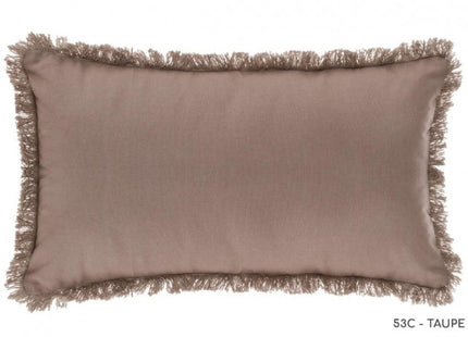 Almohada 30x50cm Taupé con contorno de flecos - 164053L