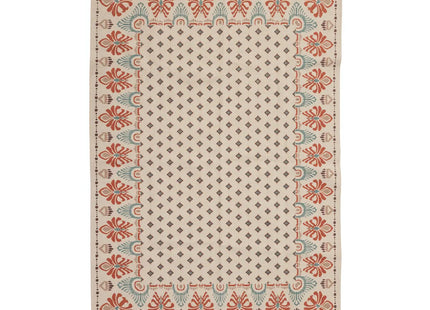 Alfombra "Ikat" de algodón con mechones color marfil 120x170cm - 164054I