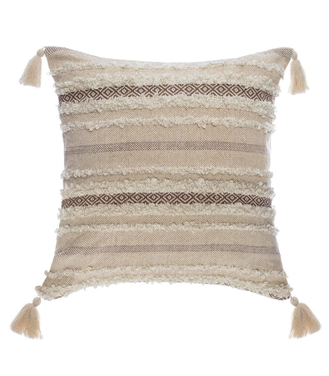 Almohada desenfundable "Brillant" con pompones 59x59cm - 164090