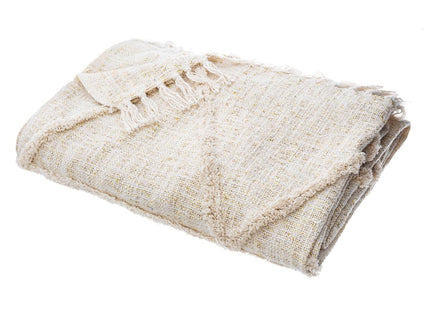 Colcha de polialgodón "Slub" Tufted y Lurrex oro 130x180cm - 164094A