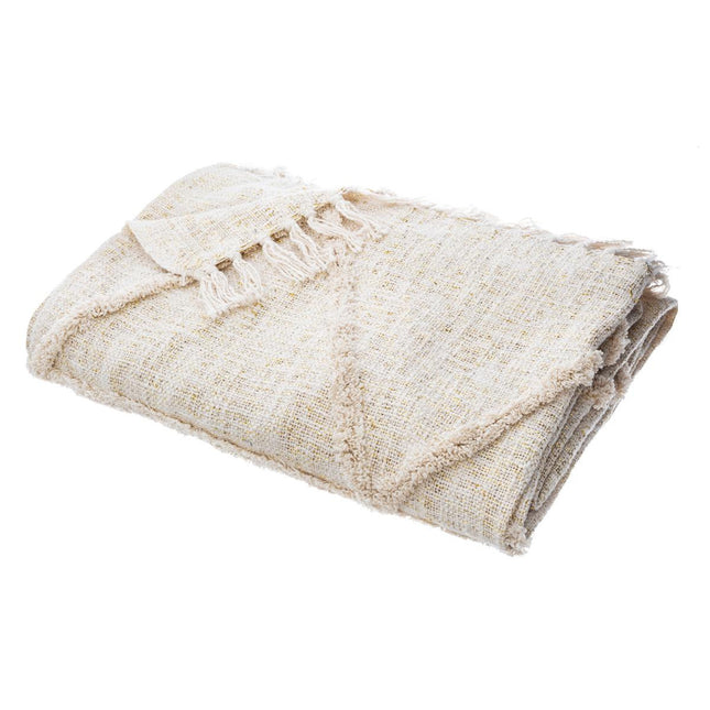 Colcha de polialgodón "Slub" Tufted y Lurrex oro 130x180cm - 164094A