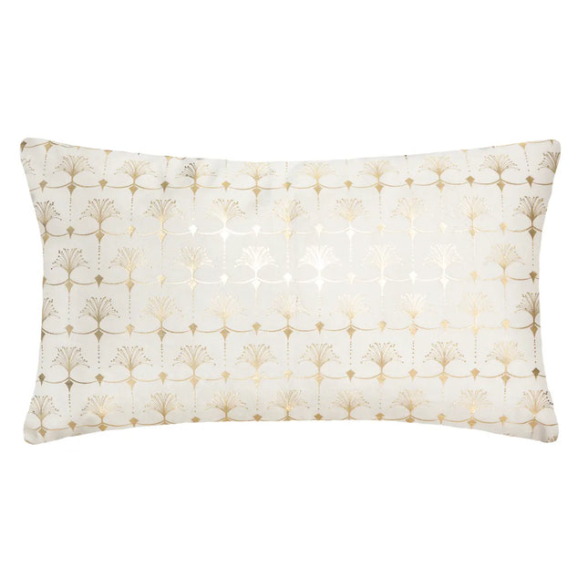 Almohada "Tropique" terciopelo blanco marfil 50x30cm - 164099A