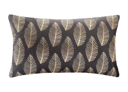 Almohada "Tropique" terciopelo gris y dorado 50x30cm - 164099L