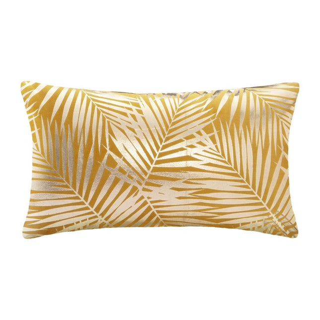 Almohada "Tropic" Ocre de terciopelo 30x50cm - 164099R