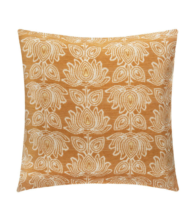 Funda de almohada "Chenille" Flores Ocre 40x40 - 164103D