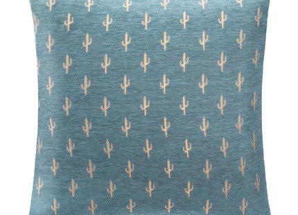 Funda de almohada chenille Cactus azul 40x40cm - 164105A
