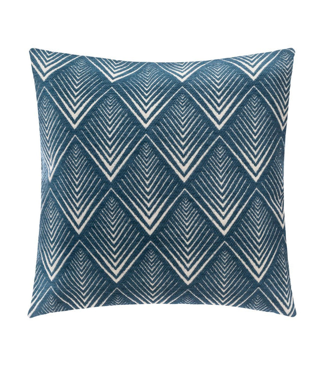 Funda de almohada chenille Geométrico azul 40x40cm - 164105B