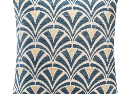 Funda de almohada chenille Arte deco azul 40x40cm - 164105D