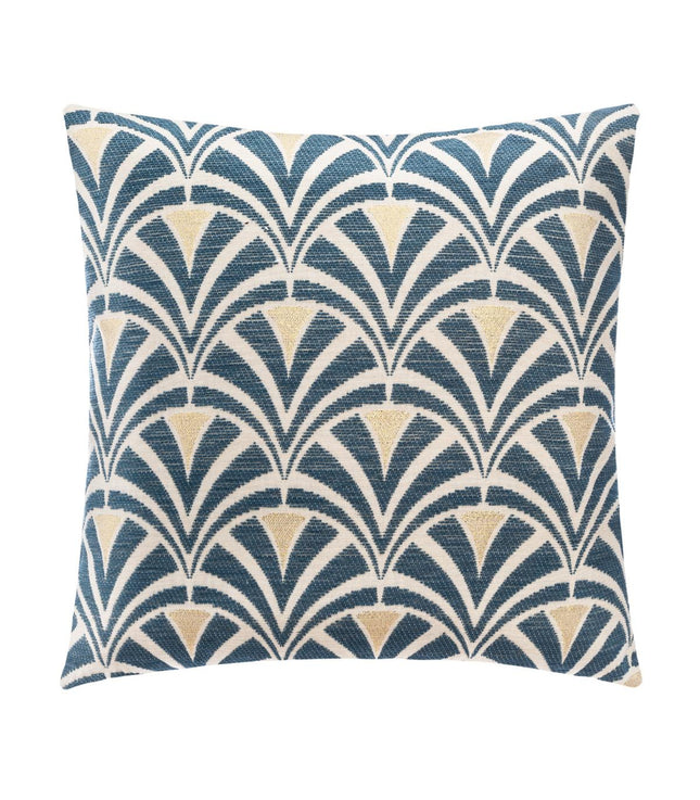 Funda de almohada chenille Arte deco azul 40x40cm - 164105D