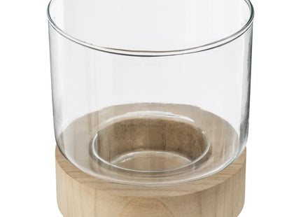 Candeleros de madera y vidrio de verano indio G - 164237