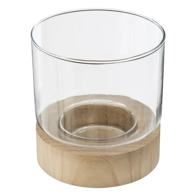 Candeleros de madera y vidrio de verano indio G - 164237