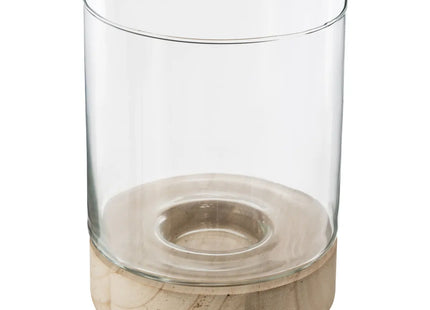 Candeleros de madera y vidrio de verano indio P - 164237