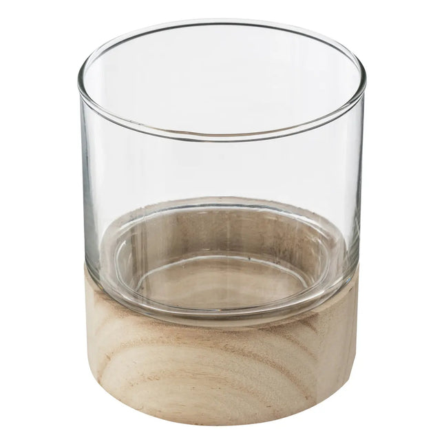 Candeleros de madera y vidrio de verano indio M - 164237