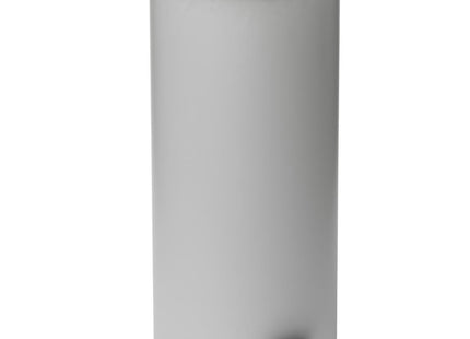 Basurero de 30 litros de metal blanco y tapa de bambú - 164646B