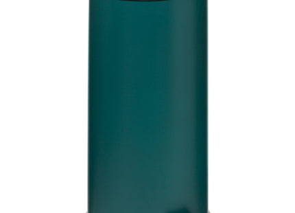 Basurero de 30 litros de metal azul petróleo y tapa de bambú - 164646C