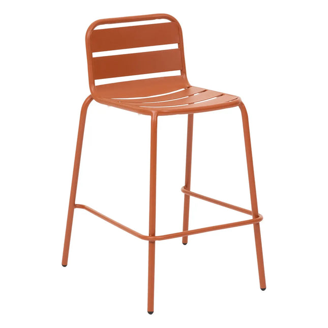 Silla alta "Phuket" apilable de metal tratado ámbar - 165254L
