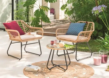 Muebles de jardín con efecto ratán "Lambada" 2 lugares - 165577