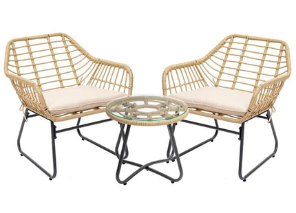 Muebles de jardín con efecto ratán "Lambada" 2 lugares - 165577