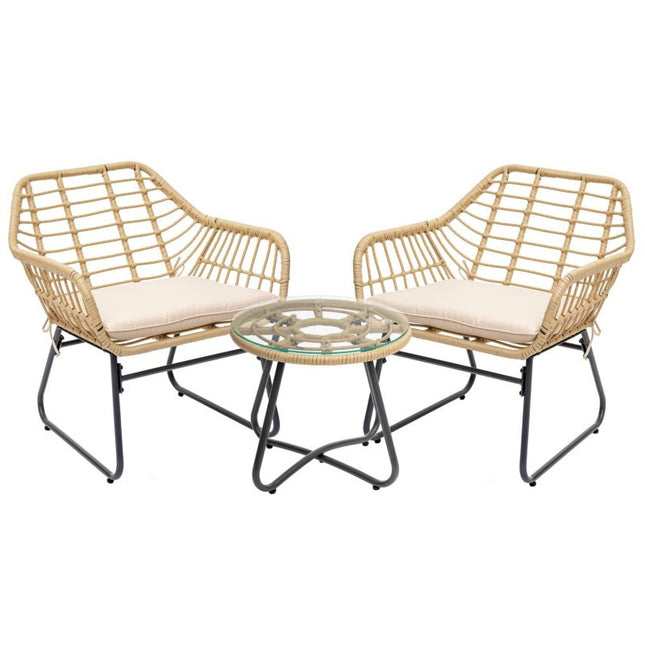 Muebles de jardín con efecto ratán "Lambada" 2 lugares - 165577