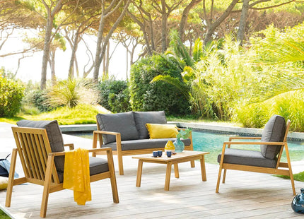 Muebles de jardín de acacia "Tiwi" de 4 piezas - 165614