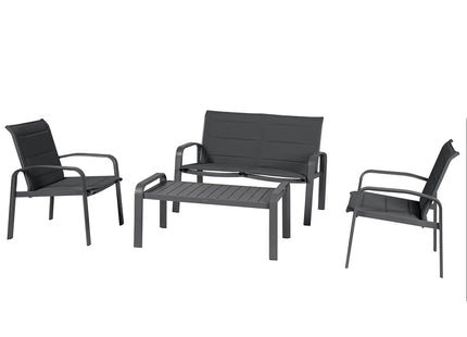 Salón "Elyn" de 4 plazas en aluminio y texalina - 165653A