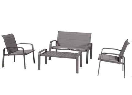 Mueble de jardín de aluminio de 4 plazas "Elyn" color avellana y marrón - 165653D