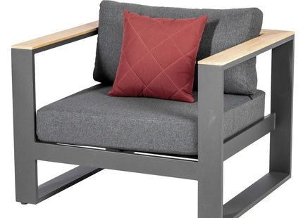 Muebles de jardín "Empéria" de 5 plazas de aluminio y acacia - 165672