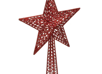 Cresta brillante en forma de estrella, 38 cm de alto, roja - 166014A