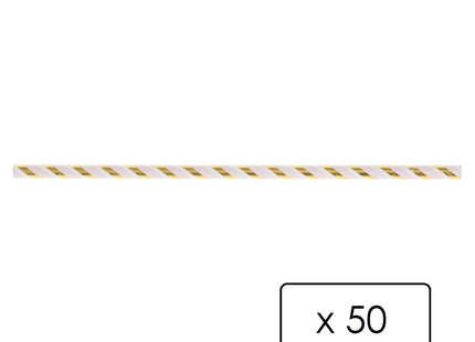 Set de 50 pajitas de papel doradas para fiestas - 166274