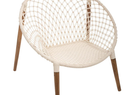 Sillón natural de algodón "Raina" blanco - 166515A