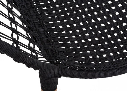 Sillón natural de algodón "Raina" negro - 166515B