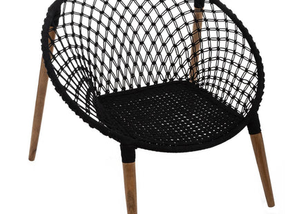 Sillón natural de algodón "Raina" negro - 166515B