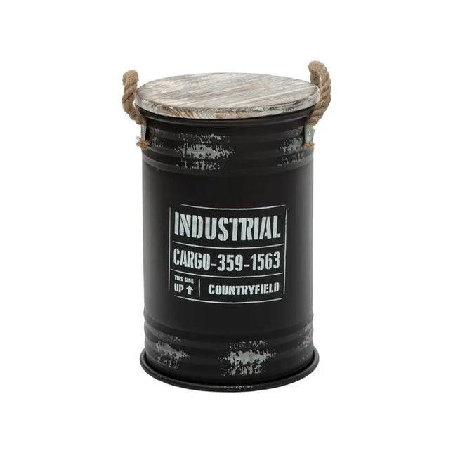 Baúl de metal "Bill" negro S - 166517B